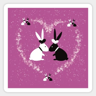 Rabbit purple wedding Sticker